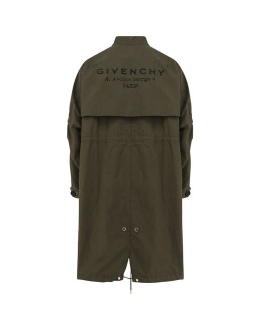 Givenchy Green Water-Proof Cotton Parka Jacket for men