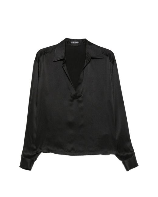 Tom Ford Black Silk Blouse Blouses