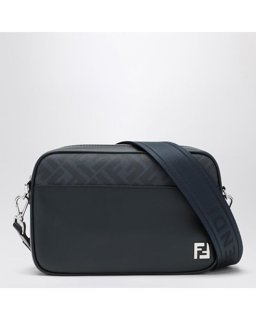 Fendi Black Midnight Leather And Dark Ff Canvas Bag for men
