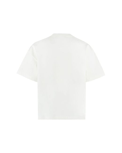 Jil Sander White Logo Cotton T-shirt for men