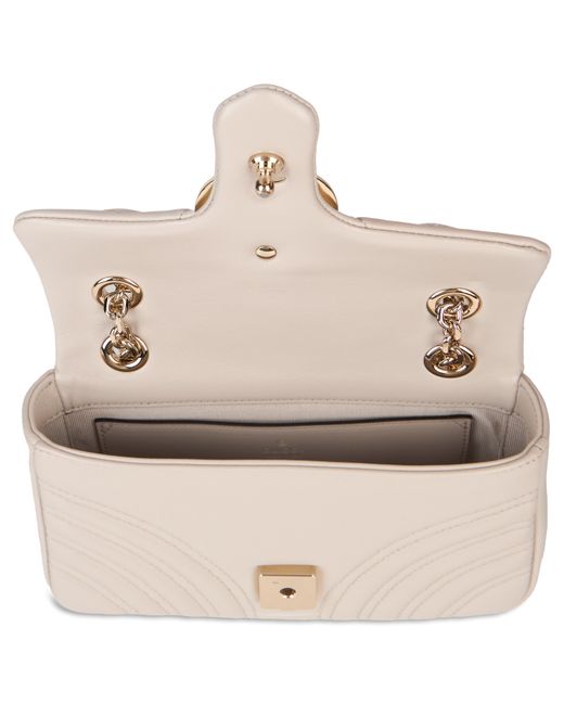 Gucci Natural Shoulder Bag Gg Marmont Matelassé Lamb Skins Handbags