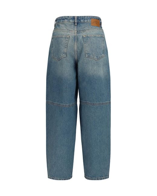 Ganni Blue Stary Rigid Denim Jeans Cotton