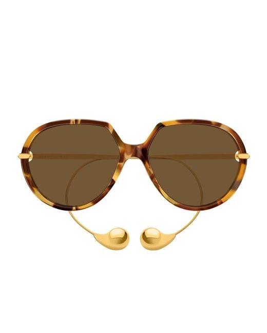 Bottega Veneta Brown Bv1436S Linea Unapologetic Acetato Riciclato/ Metallo Sunglasses