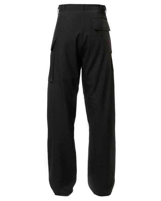 Marni Black Straight-leg Virgin-wool Trousers for men