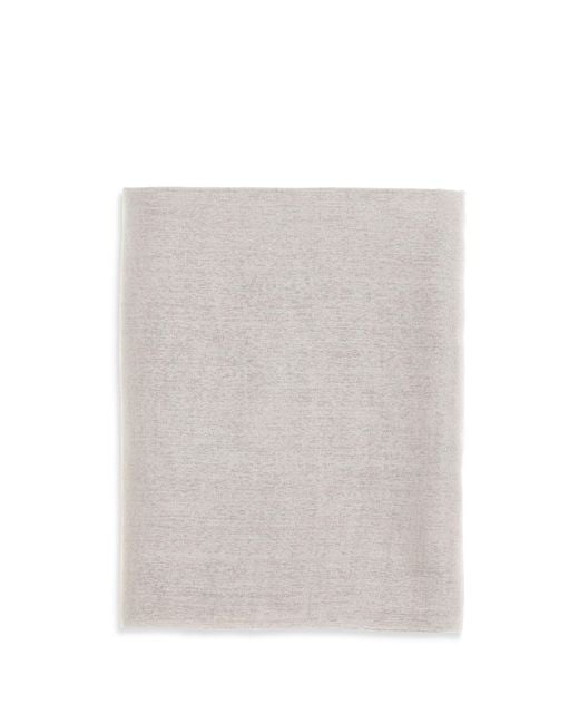 Brunello Cucinelli White Silk And Cashmere Scarf