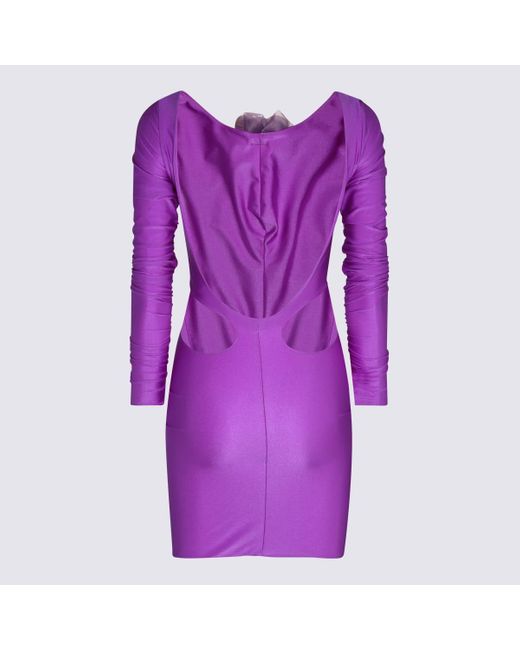 GIUSEPPE DI MORABITO Purple Stretch Cut Out Mini Dress