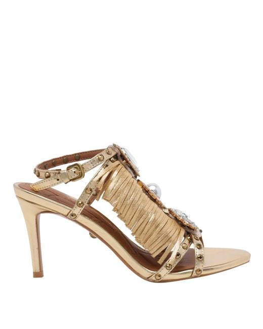 Kurt Geiger Metallic Jewel Fringe Pump Sandals
