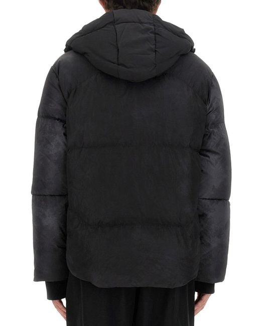 JG1 Black Oversize Jacket With Zip Shell: Nylon for men