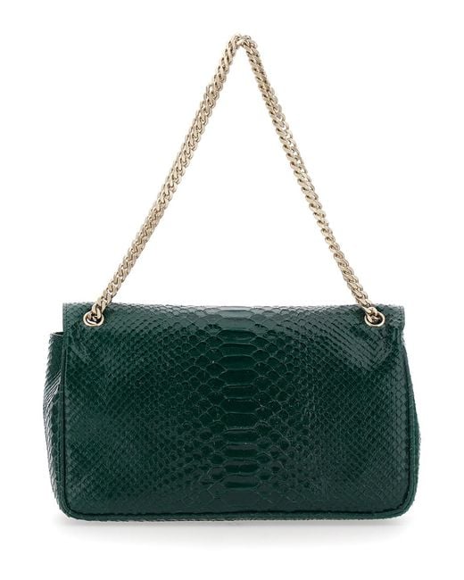 Tom Ford Green Crossbody Bag Snake-Effect Leather Calf Shoulder