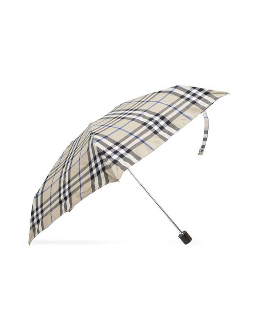 Burberry White Umbrella With Check Pattern