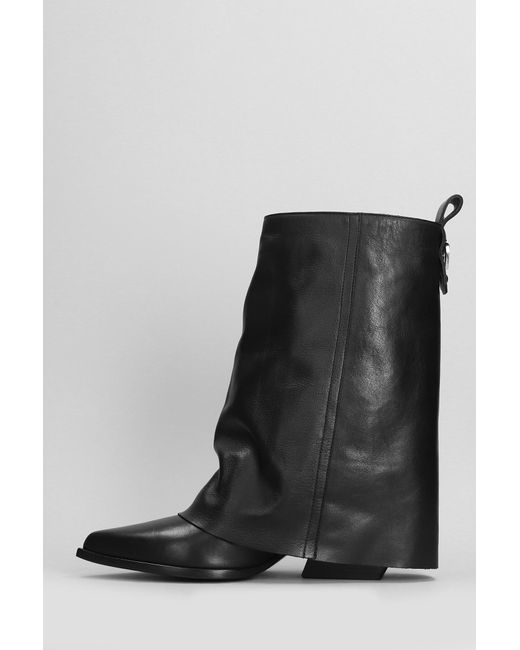 Elena Iachi Black Texan Ankle Boots