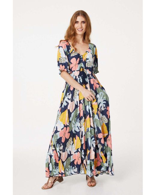 Izabel London Retro Floral Short Sleeve 