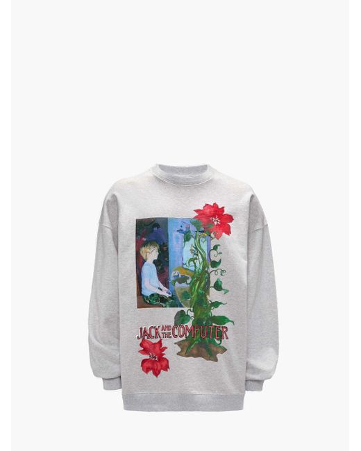 J.W. Anderson White Sweatshirt With Print for men