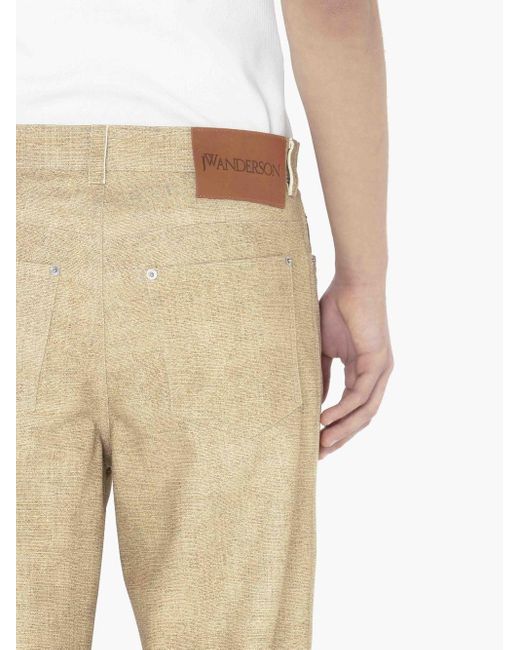 J.W. Anderson Natural Straight Fit Leather Trousers for men