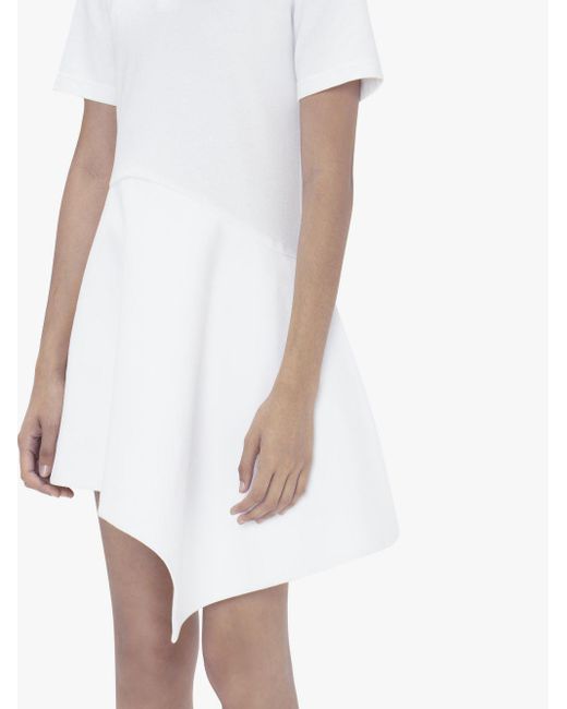 J.W. Anderson White Short Sleeve Asymmetric Polo Dress