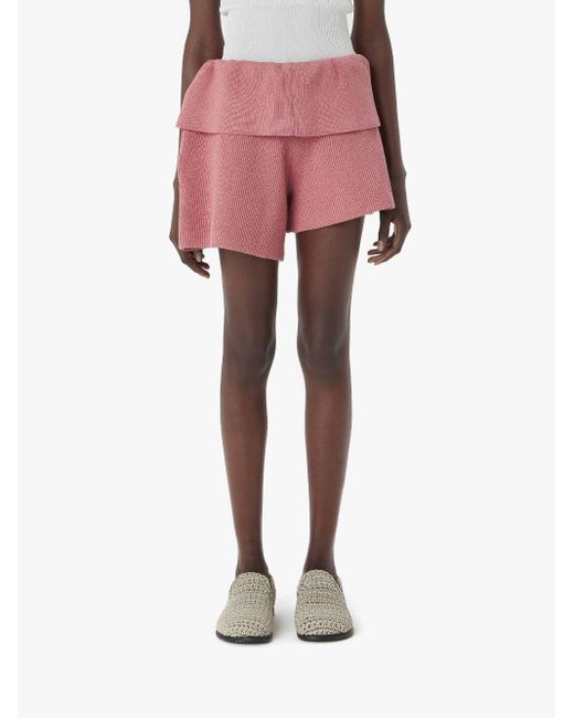 J.W. Anderson Pink Fold Over Asymmetric Shorts