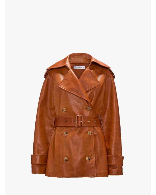 J.W. Anderson Brown Short Trench Jacket