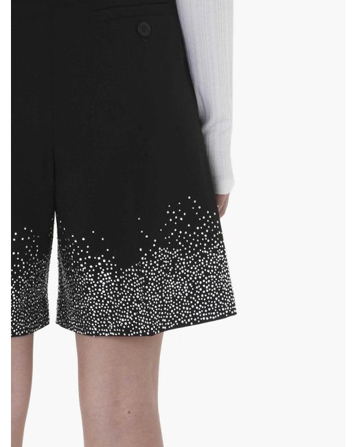 J.W. Anderson White Crystal Hem Tailored Shorts