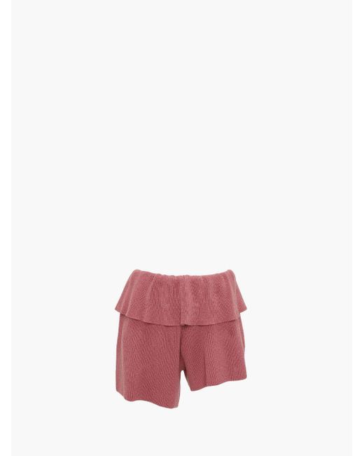 J.W. Anderson Pink Fold Over Asymmetric Shorts