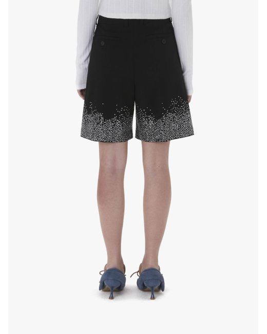 J.W. Anderson White Crystal Hem Tailored Shorts