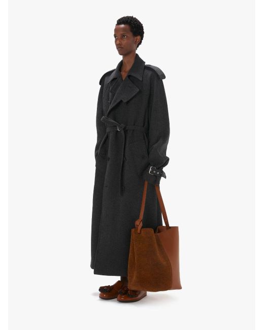 J.W. Anderson Black Wool Trench Coat