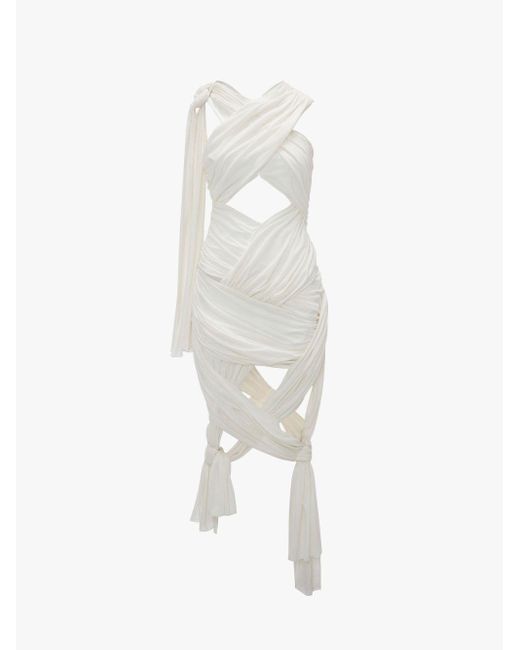J.W. Anderson White Sleeveless Wrap Dress
