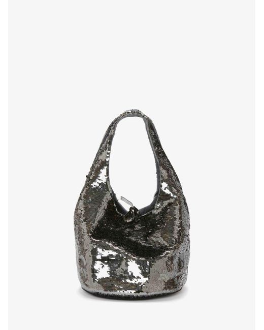 J.W. Anderson Black Mini Sequin Shopper - Top Handle Bag