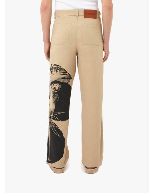 J.W. Anderson Natural Chino Trousers - Pol Anglada Artwork for men