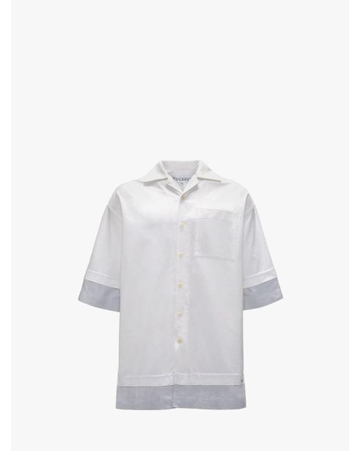 J.W. Anderson White Double Layer Short Sleeve Shirt for men