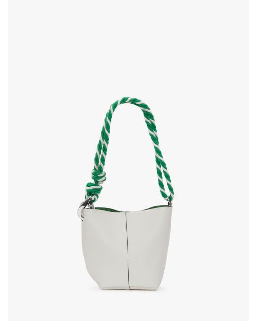 J.W. Anderson White Small Jwa Corner Bucket - Leather Bucket Bag