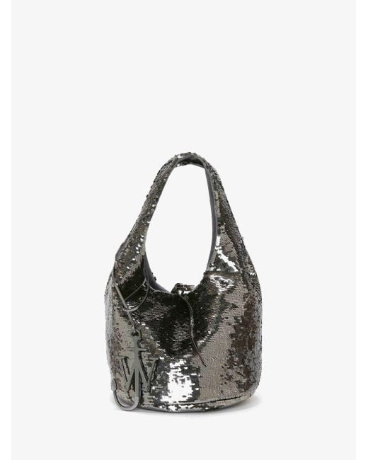 J.W. Anderson Black Mini Sequin Shopper - Top Handle Bag