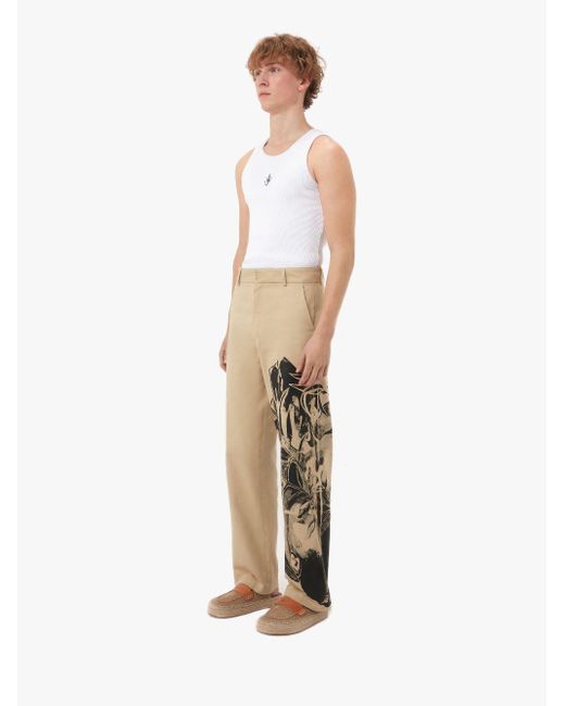 J.W. Anderson Natural Chino Trousers - Pol Anglada Artwork for men