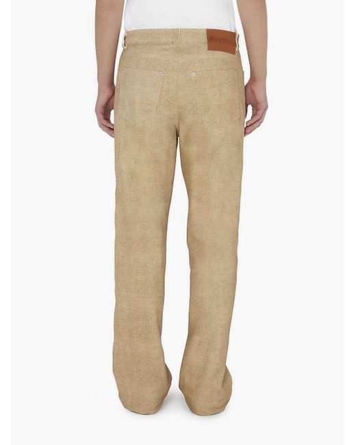 J.W. Anderson Natural Straight Fit Leather Trousers for men