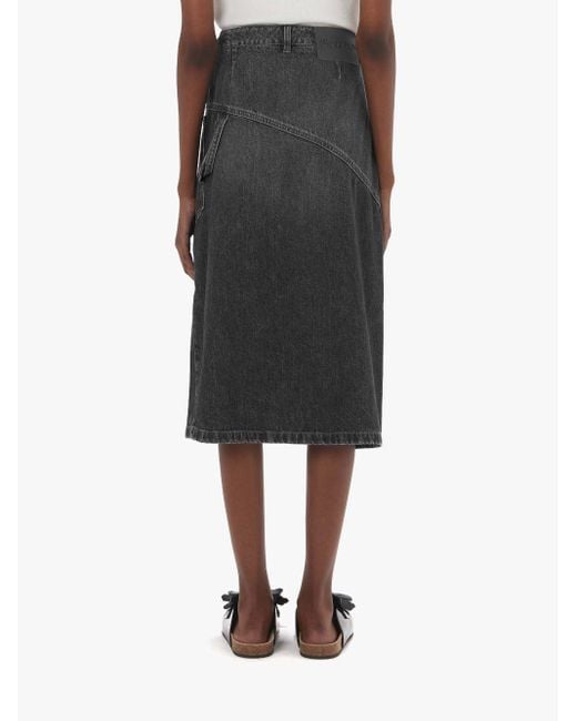 J.W. Anderson Gray Denim Midi Skirt