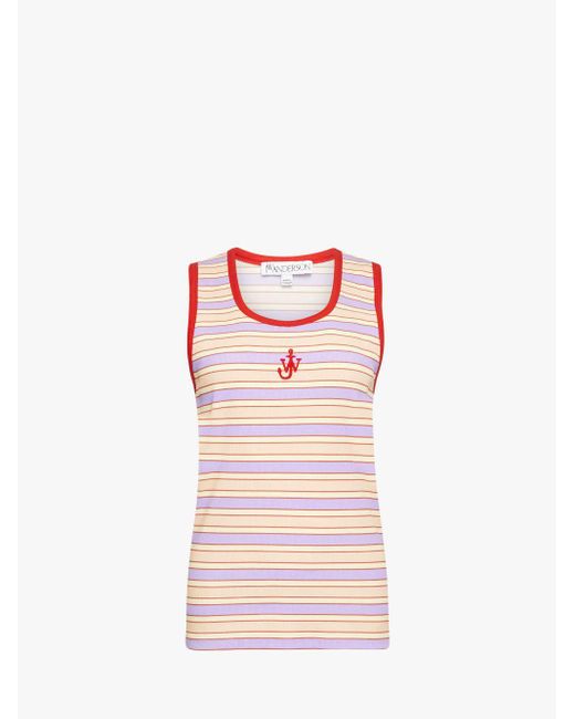 J.W. Anderson Pink Contrast Trim Striped Vest