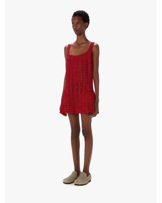 J.W. Anderson Red Crochet Mini Dress