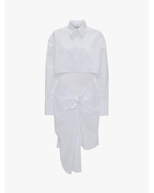 J.W. Anderson White Knotted Shirt Dress