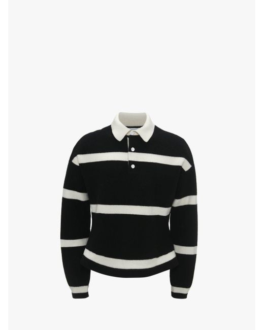J.W. Anderson Black Structured Polo Top for men