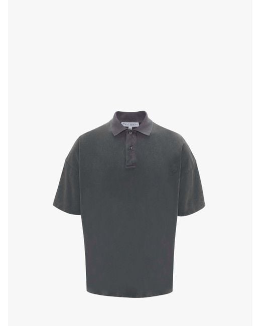J.W. Anderson Gray Polo Shirt With Logo Embroidery for men