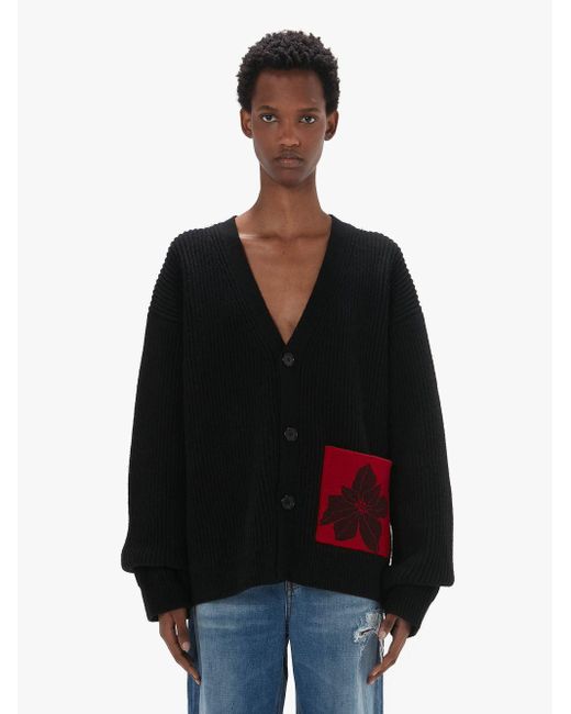 JW Anderson Cardigan With Patch Pocket in Black Lyst UK