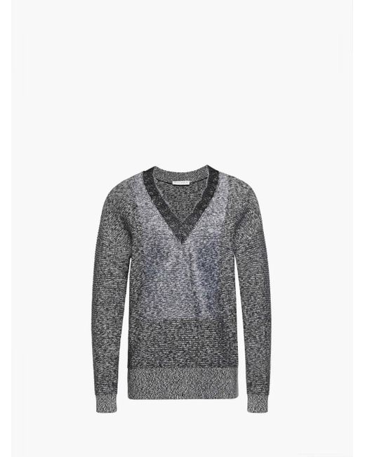 J.W. Anderson Gray V-neck Lace Trim Sweater for men