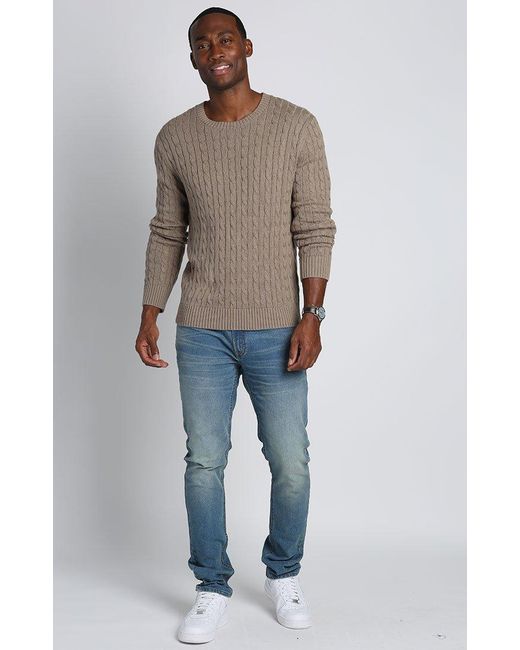 Cotton Cashmere Cable Knit Sweater 