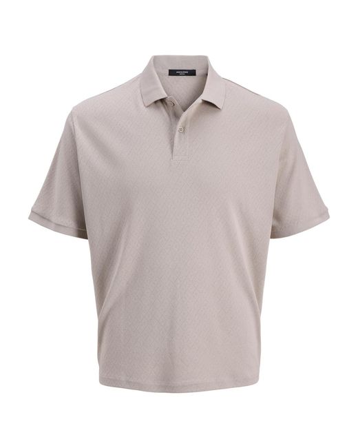 Jack & Jones Gray Standard Fit Polo for men