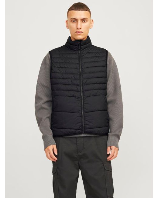 Jack & Jones Gray High Stand-Up Collar Jacket for men