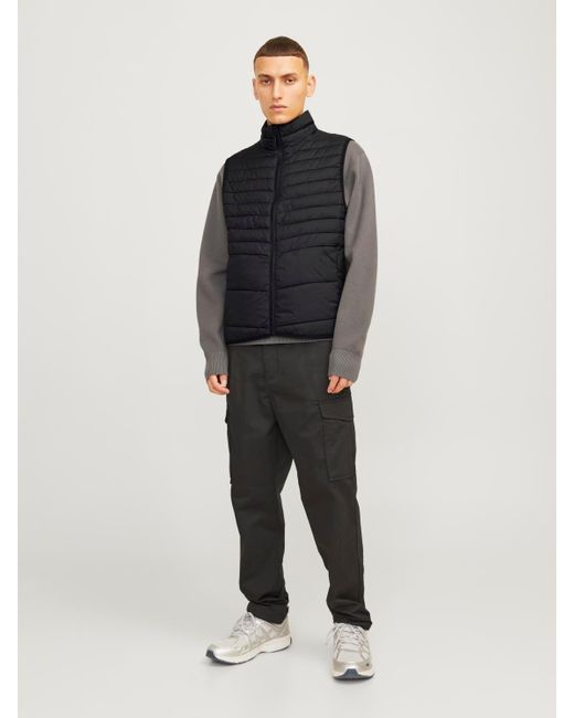 Jack & Jones Gray High Stand-Up Collar Jacket for men