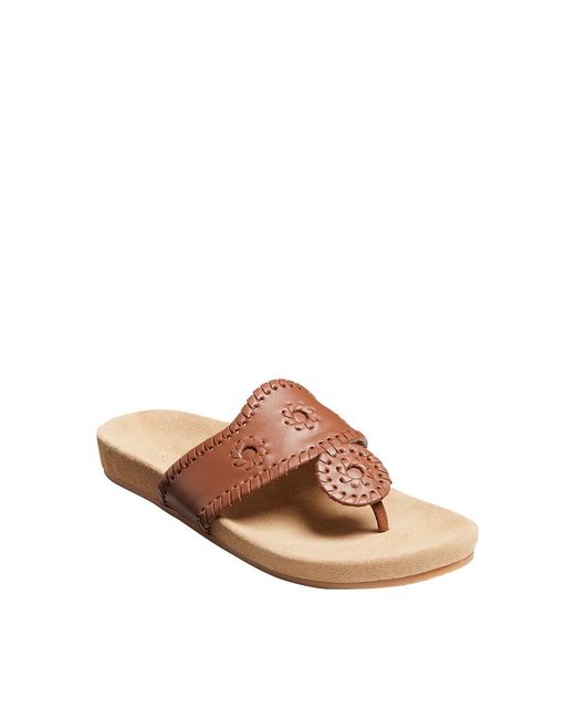 Jack Rogers Leather Jacks Comfort Sandal in Brown | Lyst