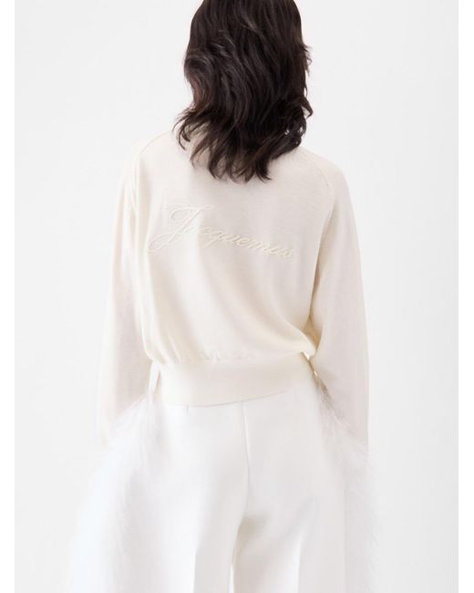 Jacquemus White The Embroidered Sweater