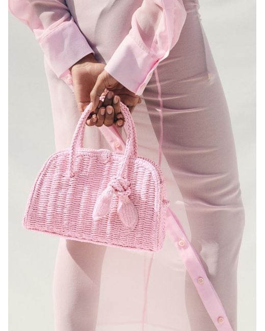 Jacquemus Pink The Small Raffia Turismo