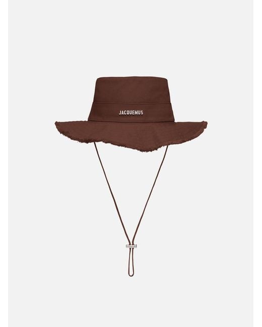 Jacquemus Brown Braune Baumwolle Logo Metall Kordel Verstellbar