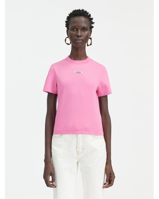 Jacquemus Pink Le T-Shirt Gros Grain